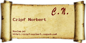 Czipf Norbert névjegykártya